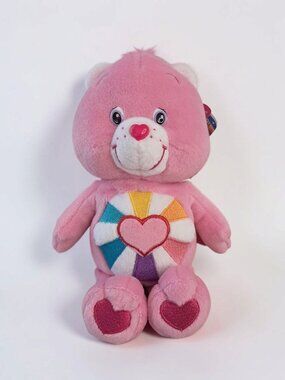 Vintage Care Bears 2006 Nanco Hopeful Heart Bear Plush Arcade Prize Toy